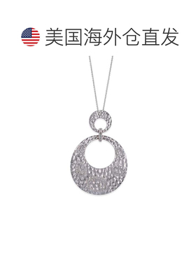自营genevive纯银立方氧化锆双圈吊坠 - 白色 美国奥莱直发