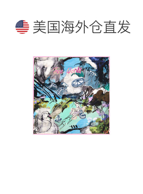 自营vivienne westwood粉色抽象动物纹丝巾-灰色 美国奥莱直发