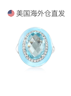 自营Ross-Simons Sky Blue Topaz and . White Zircon Ring With