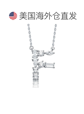 自营geneviveSterling Silver White Gold Plated with Clear Cub