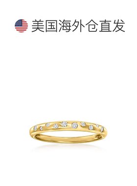 自营 14 克拉黄金 Ross-Simons 钻石斑点戒指 - 白色 美国奥莱直