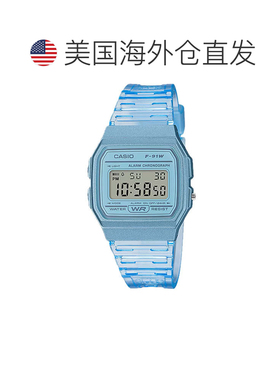 自营Casio Men's Transparent Blue Digital Watch - F-91WS-2CF