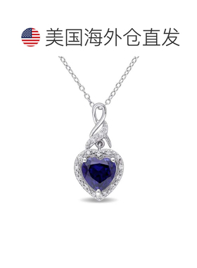 自营mimi & max2 1/4 CT TGW 打造的蓝色蓝宝石心形和 0.06 CT TW