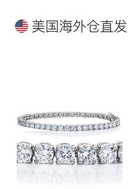 自营 pompeii37 TCW 14k 白金钻石圆形切割网球手链 - 14k 白金