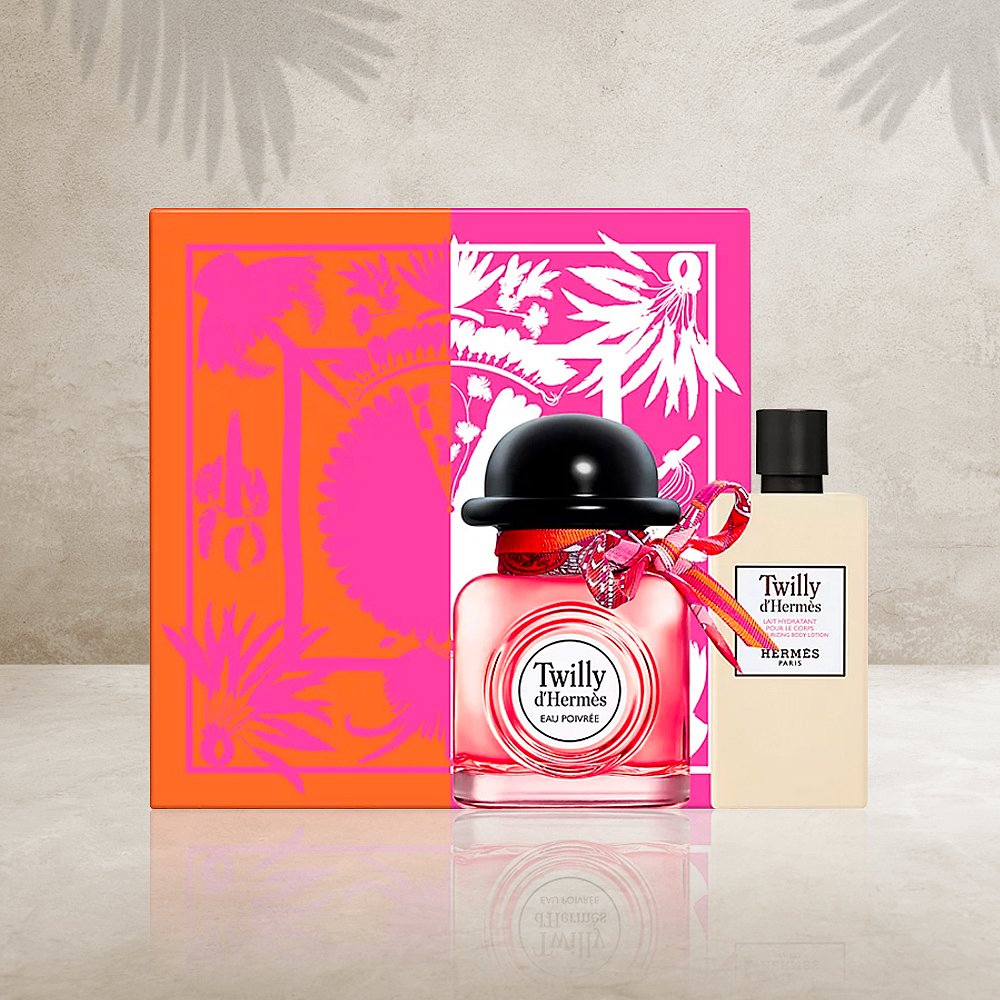 天猫国际美国直购香港直发Hermes爱马仕香水套装丝巾椒香版浓香85ml+身体乳80ml3