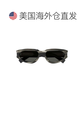自营saint laurentSl 618 Marbled Grey Oval Sunglasses - black