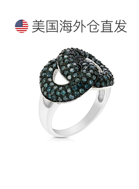 自营 vir jewels 1.65 克拉蓝色钻石戒指 .925 纯银镀铑 - 银 美