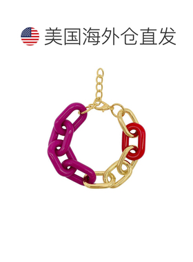 自营 adornia大号彩色链接手链金色 美国奥莱直发配饰