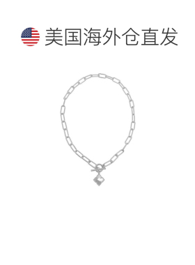 自营adornia镀银花朵白色珍珠母纸夹链拨动项链-白色 美国奥莱直