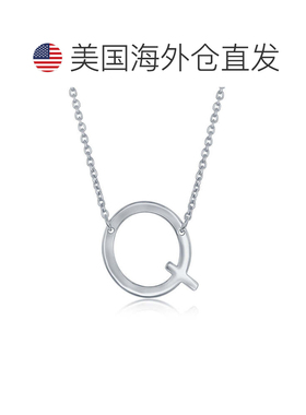 自营simona纯银侧面初始项链 - q 美国奥莱直发