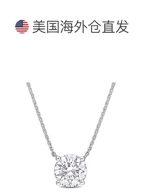 自营 mimi & max1 4/5 CT TGW 14k 白金创造莫桑石单石吊坠带链 -
