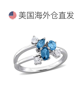 自营Mimi & Max Multi-Gem Cluster Split Shank Ring Sterling S