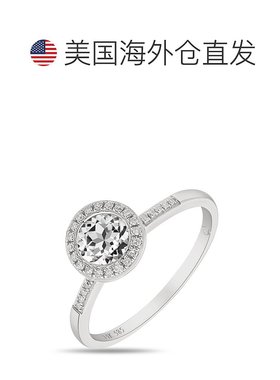 自营 diana m. 14K白金0.08克拉钻石戒指-白色 美国奥莱直发
