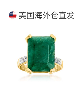 自营 ross-simons 罗斯-西蒙斯翡翠和 . 14kt 纯银白色托帕石戒指