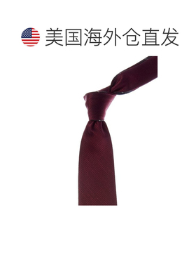自营Canali勃艮第条纹/纯色可逆真丝领带-红色 美国奥莱直发