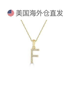 自营sabrina14k 金和钻石初始项链 - 黄色 f 美国奥莱直发