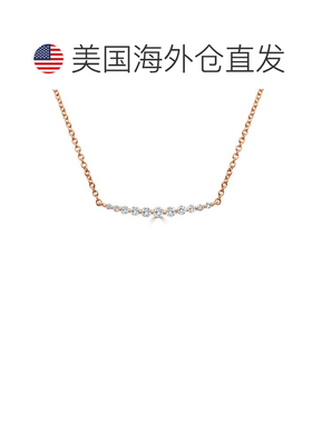 自营sabrina14K Rose Gold Curved Diamond Necklace - rose gold