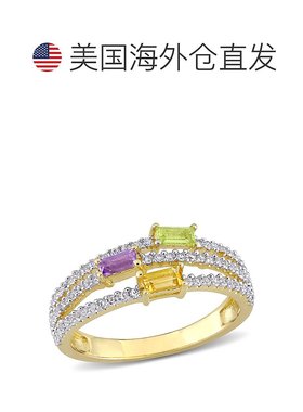 自营 mimi & max5/8 CT TGW 黄水晶橄榄石紫水晶和白色托帕石溢出