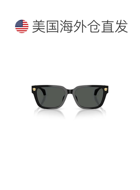 自营versace0ve4513d Bold Black Rectangular Acetate Sunglasse