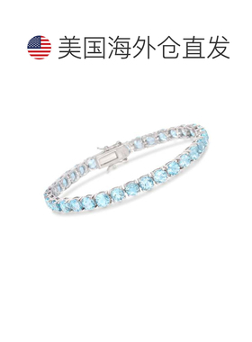 自营925 纯银 Ross-Simons 天蓝色托帕石网球手链 7 英寸 美国奥