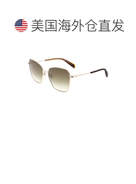 自营Rag & Bone Women's 58 mm Gold Sunglasses - gold green 美