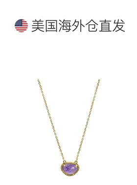 自营 Adornia 九月生日石项链蓝宝石 14k 黄金镀银 - 黄色 - 二月