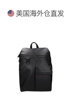 自营Piquadro Leather Men's Backpack - black 美国奥莱直发