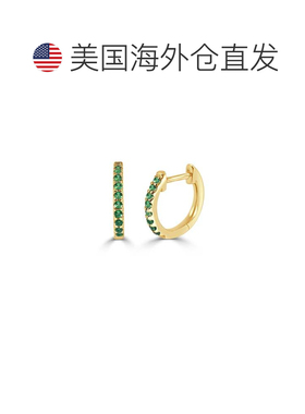 自营sabrina14k 金和祖母绿 Huggie 耳环 - 黄色 美国奥莱直发