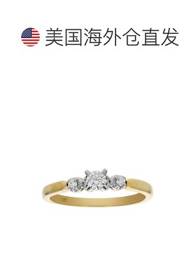 自营 vir jewels0.25 克拉钻石 3 石戒指 18K 黄金 - 黄色 美国奥