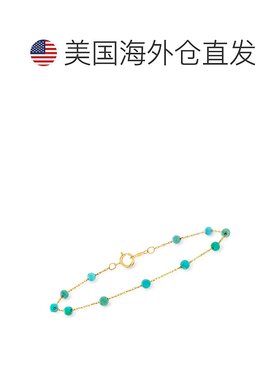 RS Pure by Ross-Simons 3-3.5 毫米绿松石珠子手链（14kt 黄金）