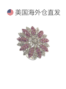 自营Suzy Levian 粉红色蓝宝石和钻石配饰纯银戒指 - 粉红色 美国