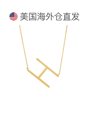 自营max + stone10k实心黄色金色大侧面大写字母首字母，带可延伸