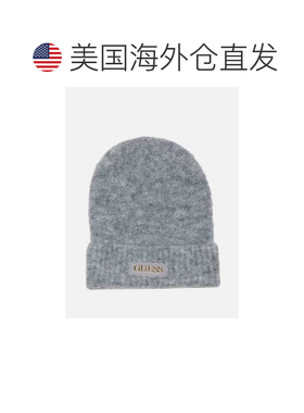 自营guess人造皮革徽标补丁小便帽-灰色 帽 美国奥莱直发