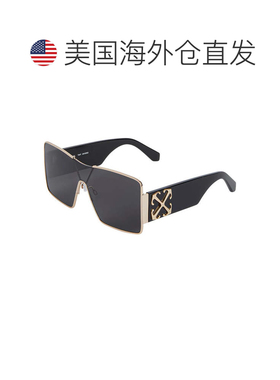 自营off-white米白色太阳镜Shield全边框，银色镜框和深灰色镜片O