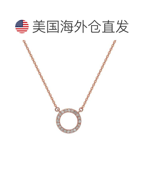 自营Suzy Levian 14K 玫瑰金 0.25 ctw 钻石圆圈项链 - 粉红色 美