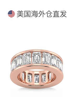 自营 pompeii311 1/2 克拉祖母绿切割钻石永恒戒指槽镶 14k 黄金