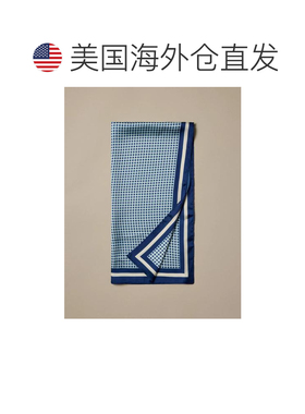 自营lucky brandLucky品牌丝质方格围巾-蓝色 美国奥莱直发