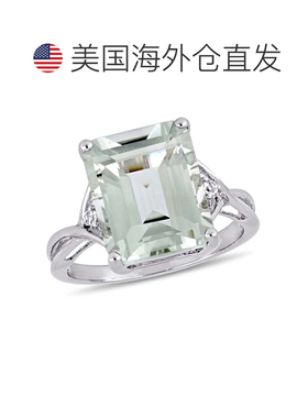 自营 925 纯银 Mimi & Max 5 5/8 克拉 TGW 祖母绿切割绿色石英和