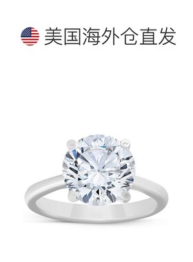 自营 pompeii34 克拉单石莫桑钻订婚戒指 14k 白金 10 毫米 14k