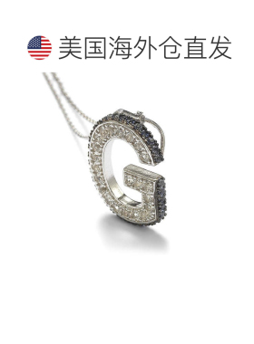 自营Suzy Levian 纯银蓝宝石和钻石装饰字母吊坠 - 蓝色 美国奥莱