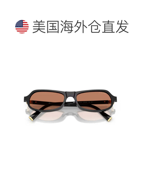自营miu miu雕刻黑色复古特色醋酸纤维太阳镜-中性色 美国奥莱直