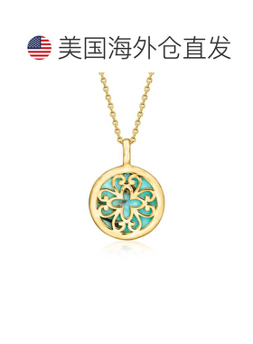 自营Ross-Simons Turquoise Reversible Pendant Necklace in 18k