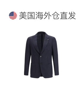 自营Lardini Fleece Wool Men's Blazer - blue 美国奥莱直发
