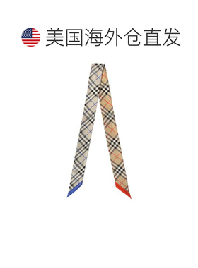 自营burberry双面格子真丝围巾-沙质地衣 美国奥莱直发博柏利