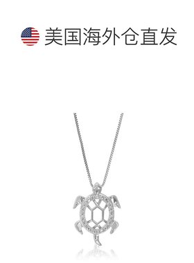 自营 vir jewels1/10 克拉实验室培育钻石海龟吊坠项链 .925 纯银