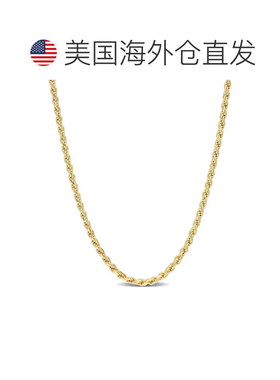 自营 Mimi & Max 2.2 毫米绳链项链，镀黄色纯银 - 18 英寸 - 黄