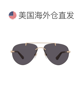 自营Burberry深灰色Pilot女士太阳镜BE3151 110987 60-浅金色 美