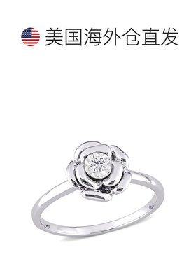 自营 925 纯银 Mimi & Max 钻石装饰花戒指 - 白色 美国奥莱直发