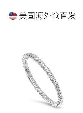 自营 max + stone925 纯银绳状纹理铰链手镯 - 银白色 美国奥莱直
