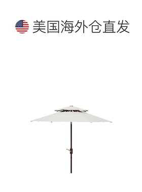 自营 safavieh Lorenia 9Ft Double Top Umbrell white 美国奥莱
